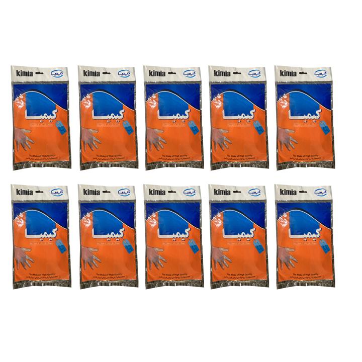 دستکش یکبار مصرف کیمیا مدل M120 مجموعه 10 عددی